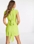 Фото #4 товара Closet London belted tie waist mini dress in lime