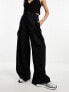 Фото #1 товара ASOS DESIGN folded front wide leg trouser in black