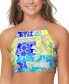 ფოტო #3 პროდუქტის Juniors' Shorebreak Printed High-Neck Bikini Top