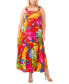 Фото #1 товара Plus Size Tiered Printed Maxi Dress