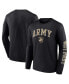 Фото #1 товара Men's Black Army Black Knights Distressed Arch Over Logo Long Sleeve T-shirt