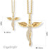 Gold plated pendant Angel with ERP-ANGEL-G zircons