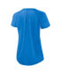ფოტო #3 პროდუქტის Women's White, Heather Powder Blue Los Angeles Chargers Back Cutout Raglan T-shirt