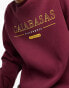 Jack & Jones oversized sweat with Calabasas print in burgundy