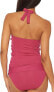 Фото #2 товара Bleu Rod Beattie 261946 Women's Metallic Smocked Halter Tankini Top Pink Size 12