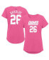 ფოტო #1 პროდუქტის Big Girls Saquon Barkley Pink New York Giants Player Name and Number T-shirt