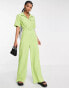 Фото #4 товара Lola May Tall – Jumpsuit in Limettengrün mit weitem Bein und Gürtel