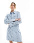 Calvin Klein Jeans Belted Denim Shirt Dress in Denim Light