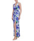 Фото #4 товара Women's Floral-Print Twist-Front Gown