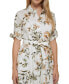 ფოტო #4 პროდუქტის Petite Cotton Printed Button-Front Dress