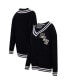 Women's Black Minnesota Vikings Prep V-Neck Pullover Sweater