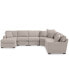 Radley Fabric 6-Piece Chaise Sectional with Wedge, Created for Macy's