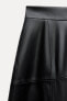 Zw collection leather effect midi skirt