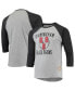 Фото #1 товара Men's Heather Gray, Black Birmingham Black Barons Negro League Wordmark Raglan 3/4 Sleeve T-shirt