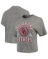 ფოტო #3 პროდუქტის Women's Gray Oklahoma Sooners Bishop Tri-Blend Knobi Crop T-shirt