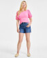 ფოტო #6 პროდუქტის Women's High Rise Raw-Hem Jean Shorts, Created for Macy's