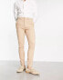 Фото #2 товара ASOS DESIGN super skinny wool mix smart trousers in camel window check