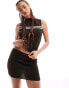 Фото #5 товара COLLUSION Knitted brown rib skirt co-ord