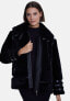 Фото #2 товара Women's Shearling Jacket, Silky Black With Black Wool