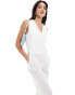 Mango tailored waistcoat top jumpsuit in white