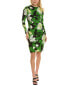 Фото #1 товара Maggy London Ruched Sheath Dress Women's Green 2