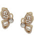 ფოტო #1 პროდუქტის Gold-Tone Pavé & Imitation Pearl Filigree Butterfly Stud Earrings