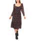 Фото #3 товара Women's Puff Long Sleeve Square Neck Tiered Maxi Dress