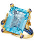 ფოტო #1 პროდუქტის Crazy Collection® Multi-Gemstone (12-7/8 ct. t.w.) & Vanilla Diamond (1/5 ct. t.w.) Statement Ring in 14k Gold