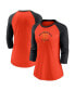 Фото #2 товара Women's Orange, Black San Francisco Giants Next Up Tri-Blend Raglan 3/4-Sleeve T-shirt