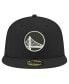 Men's Black Golden State Warriors Black and White 59FIFTY Fitted Hat 7 1/8 - фото #2