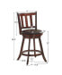 Фото #3 товара Set of 2 25'' Swivel Bar stool Leather Padded Dining Pub