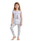 ფოტო #3 პროდუქტის Child Girls 2-Piece Pajama Set Kids Sleepwear, Short Sleeve Top and Long Pants PJ Set