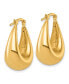 Фото #2 товара 18k Yellow Gold Polished and Puffed Graduated Oval Hoop Earrings