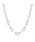 Фото #1 товара Sterling Silver or Gold Plated Over Sterling Silver 5mm CZ Paperclip Necklace