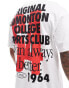 Bershka sports club printed t-shirt in white