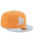 ფოტო #4 პროდუქტის Men's Orange/Light Blue Oakland Athletics Spring Color Basic Two-Tone 59FIFTY Fitted Hat