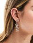 South Beach bridal drop embellished earrings in silver