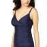 Фото #1 товара Calvin Klein 259525 Women's Shirred Tummy Control Tankini Top Swimwear Size XS