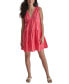 ფოტო #4 პროდუქტის Women's Cotton Poplin Sleeveless Tiered Dress