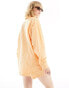 Фото #4 товара Daisy Street oversized boyfriend shirt in orange textured stripe co-ord