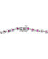 ფოტო #3 პროდუქტის EFFY® Sapphire (3-1/6 ct. t.w.) & Diamond (1/10 ct. t.w.) Tennis Bracelet in Sterling Silver (Also available in Ruby)
