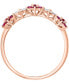 Ruby (3/8 ct. t.w.) & Diamond (1/6 ct. t.w.) Flower Band in 14k Rose Gold