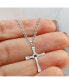 Chisel cZ Moveable Cross Pendant 2 inch Extension Cable Chain Necklace