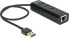 USB-концентратор USB Delock 1x RJ-45 + 3x USB-A 3.0 (модель 62653)