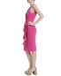 Badgley Mischka Halter Side Drape Sheath Dress Women's Pink 0