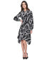 Фото #1 товара Women's Printed Handkerchief-Hem Shirtdress