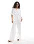 The Frolic vanora relaxed split detail beach shirt co-ord in white