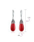 ფოტო #3 პროდუქტის Western Style Dark Red Burgundy Simulated Coral Elongated Teardrop Filigree Lever Back Dangle Earrings For Women .925 Sterling Silver