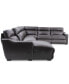 Фото #7 товара Gabrine 6-Pc. Leather Sectional with 3 Power Headrests and Chaise, Created for Macy's