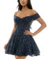 ფოტო #4 პროდუქტის Juniors' Embellished Off-The-Shoulder Corset Dress